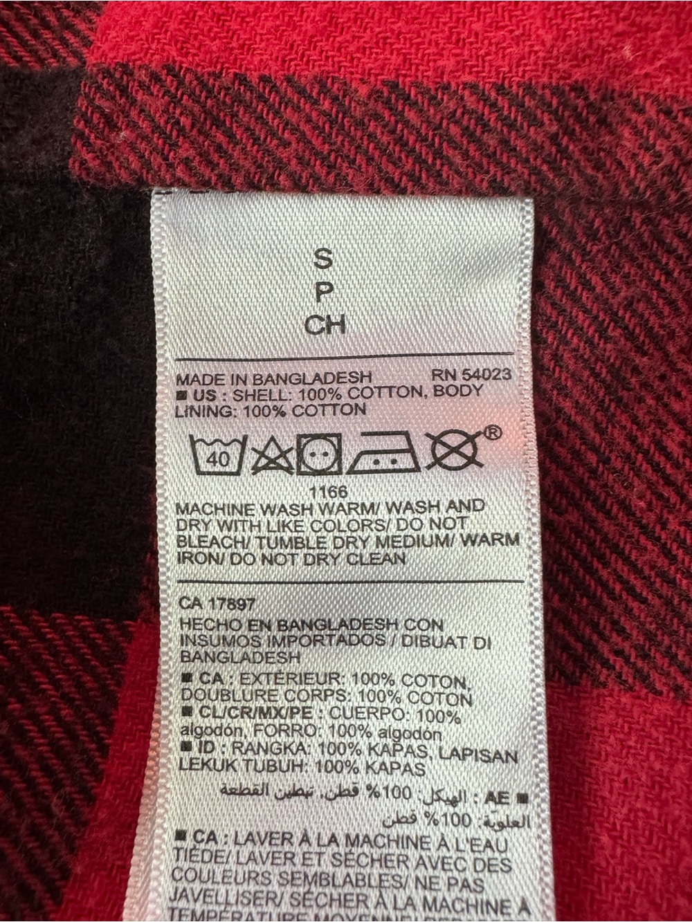Old Navy Blue Denim Jacket with Cream Sherpa Collar and Red Plaid Lining small - Picture 7 of 7
